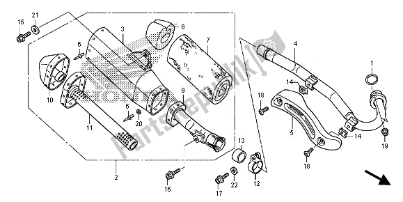 All parts for the Exhaust Muffler of the Honda CRF 150R SW 2014