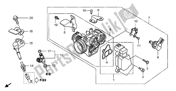 All parts for the Throttle Body of the Honda NSS 250A 2011