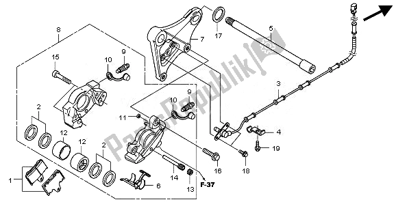 Todas las partes para Pinza De Freno Trasero de Honda VT 750 CS 2010