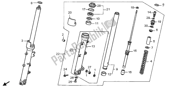 Todas as partes de Garfo Dianteiro do Honda VFR 800A 2009