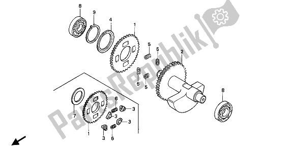 All parts for the Balancer of the Honda NX 650 1991