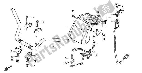 All parts for the Handle Pipe of the Honda TRX 400 FA Fourtrax Rancher AT 2005