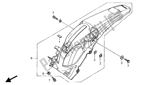 All parts for the Rear Fender of the Honda CRF 250X 2008