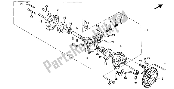 Tutte le parti per il Pompa Dell'olio del Honda NX 650 1991