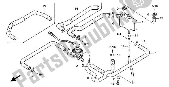 All parts for the Air Injection Control Valve of the Honda VTR 1000 SP 2003