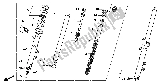 All parts for the Front Fork of the Honda CBF 600 NA 2006