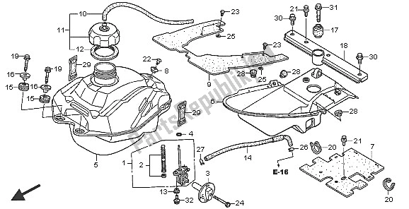 Toutes les pièces pour le Réservoir D'essence du Honda TRX 250 EX Sporttrax 2005