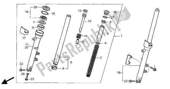 Wszystkie części do Przedni Widelec Honda CBF 500A 2004