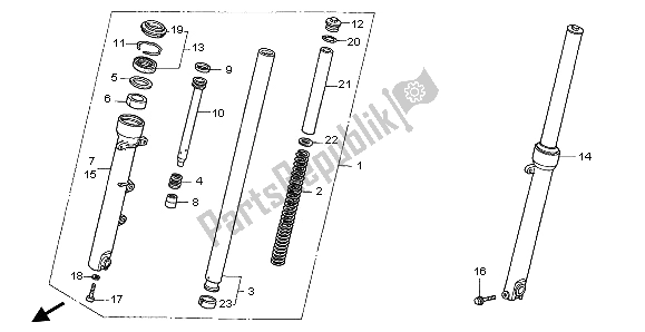 Tutte le parti per il Forcella Anteriore del Honda CB 500 1997