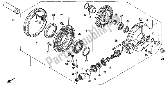 Todas las partes para Engranaje Conducido Final de Honda PC 800 1989