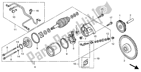 Todas as partes de Motor De Arranque do Honda SH 125S 2007