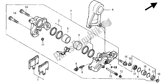 Wszystkie części do Zacisk Hamulca Tylnego Honda CB 1300X4 1998