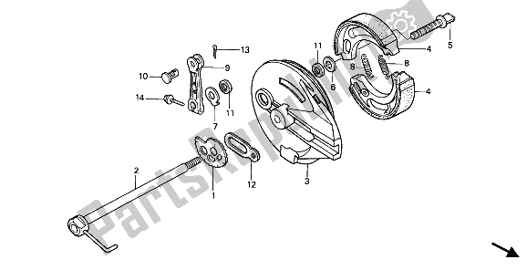 Todas las partes para Panel De Freno Trasero de Honda XR 250R 1987