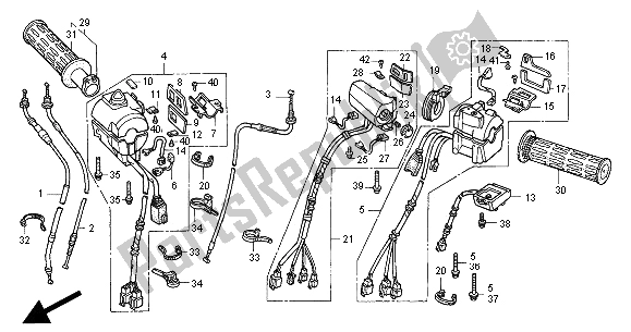 Todas las partes para Interruptor Y Cable de Honda GL 1500 SE 2000