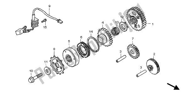 All parts for the Pulse Generator of the Honda VFR 800 FI 2001