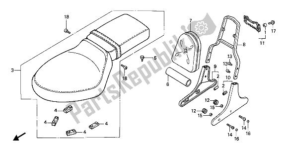 All parts for the Seat of the Honda VT 600C 1988