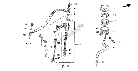 Tutte le parti per il Pompa Freno Posteriore del Honda CBR 600F 2006