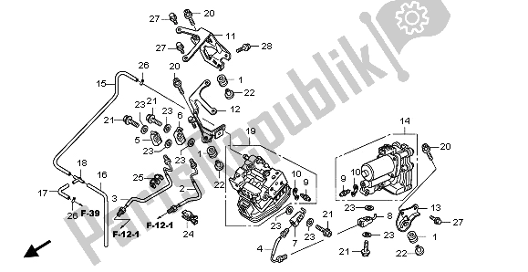 All parts for the Rear Power Unit & Real Valve Unit of the Honda CBR 1000 RA 2009