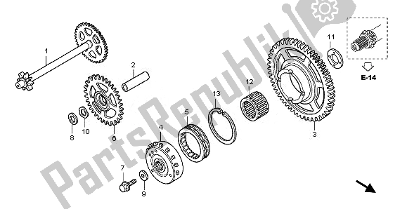 All parts for the Starting Clutch of the Honda CBF 1000 FSA 2010