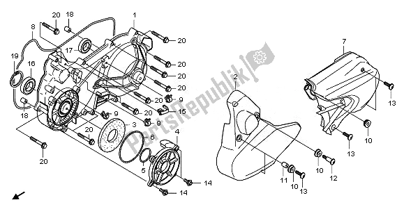 All parts for the Left Crankcase Cover of the Honda NSS 250S 2010