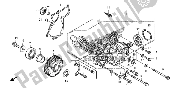 Tutte le parti per il Scatola Ingranaggi Laterale del Honda VFR 1200X 2012