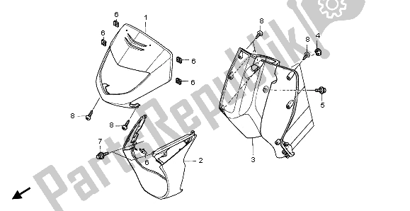 Tutte le parti per il Copertura Frontale del Honda SCV 100F 2006