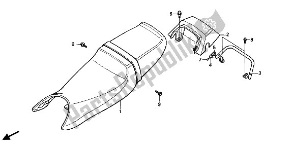 Tutte le parti per il Sedile E Coprisella del Honda CBR 600F 1987