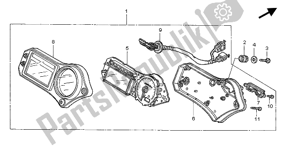 All parts for the Meter (mph) of the Honda CBR 600F 2002