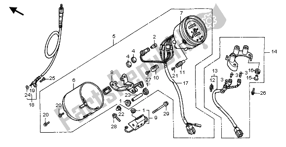 All parts for the Meter (kmh) of the Honda VT 600C 1996