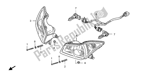 Todas as partes de Farol do Honda TRX 420 FA Fourtrax Rancher AT 2011