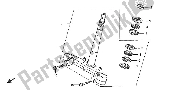 All parts for the Steering Stem of the Honda SH 150 2005