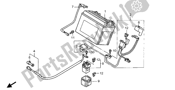 All parts for the Battery of the Honda VFR 800 FI 1999