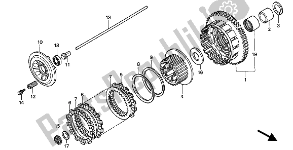 All parts for the Clutch of the Honda CBR 1000F 1994