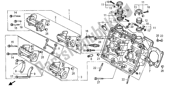 Tutte le parti per il Testata Posteriore del Honda RVF 400R 1995