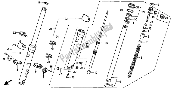 Todas as partes de Garfo Dianteiro do Honda VFR 750F 1991