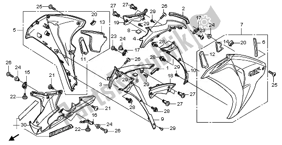 All parts for the Middle Cowl of the Honda CBR 1000 RR 2008