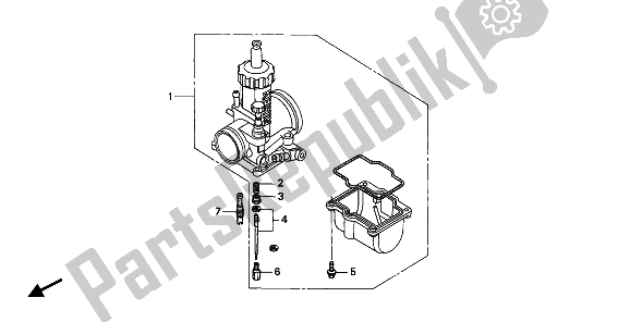 All parts for the Carburetor Optional Parts Kit of the Honda CR 250R 1992