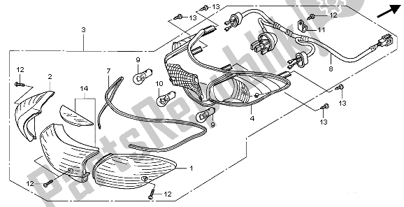 Todas las partes para Luz De Combinación Trasera de Honda PES 125 2007