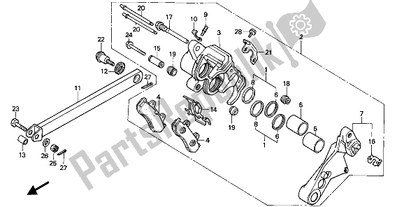 Todas las partes para Pinza De Freno Trasero de Honda CBR 1000F 1988