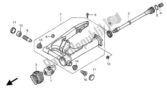 All parts for the Swingarm of the Honda NT 650V 2002