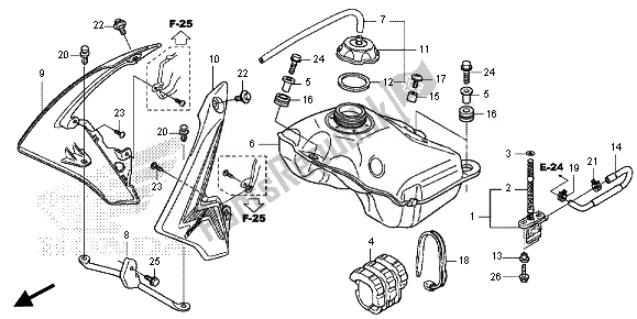 Tutte le parti per il Serbatoio Di Carburante del Honda CRF 110F 2014