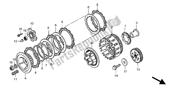 All parts for the Clutch of the Honda XRV 750 Africa Twin 2000