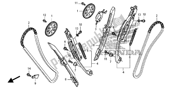 Tutte le parti per il Catena A Camme E Tenditore del Honda VFR 1200X 2013