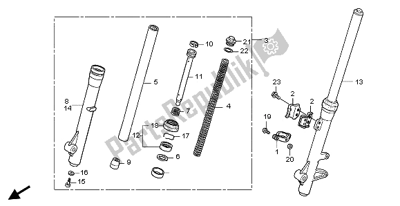 All parts for the Front Fork of the Honda XR 125L 2003