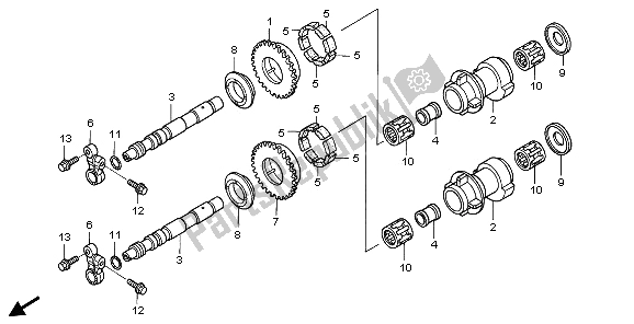 All parts for the Balancer Shaft of the Honda ST 1300A 2006