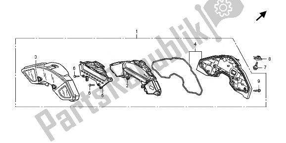 All parts for the Meter (kmh) of the Honda CB 1000R 2010