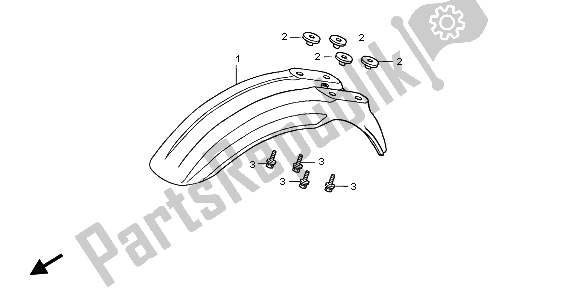 All parts for the Front Fender of the Honda CR 85 RB LW 2006