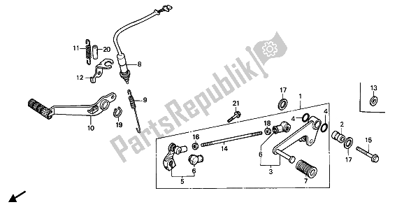 All parts for the Brake Pedal & Change Pedal of the Honda CBR 600F 1990