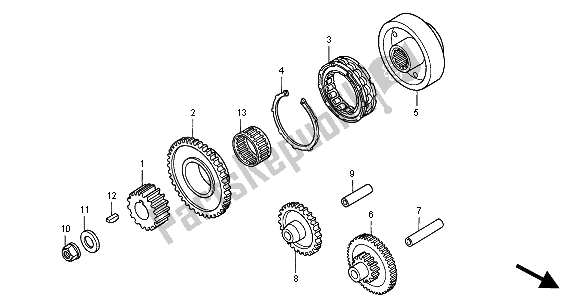 Todas las partes para Embrague De Arranque de Honda VT 125C2 2000