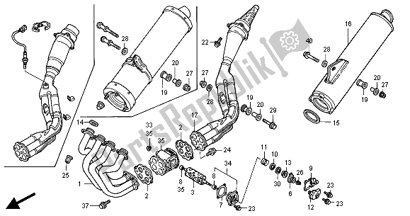 Alle onderdelen voor de Uitlaatdemper van de Honda CBR 900 RR 2000
